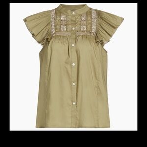 Rails Sage Green Ruffle Blouse